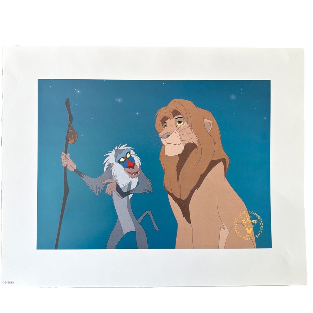 Disney The Lion King Exclusive Commemorative Lithograph Simba W/ Sleeve 1995